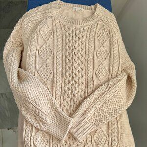 JCrew Crewcuts Boys Ivory Fishermen’s Sweater – Sz XL (12-14), Preowned